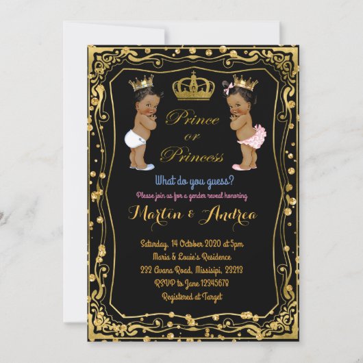 Afrikanischer ethnischer Prinz oder Prinzessin Einladung (Vorderseite)
