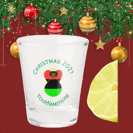 Afrikanischer Fahweihnachtsgel personalisiert Schnapsglas