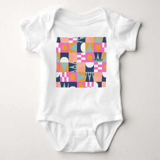 Afrikanischer Farbblock, geometrisches Muster. Baby Strampler (Vorderseite)