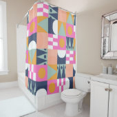 Afrikanischer Farbblock, geometrisches Muster. Duschvorhang (Beispiel)