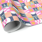 Afrikanischer Farbblock, geometrisches Muster. Geschenkpapier (Rolleneckpunkt)