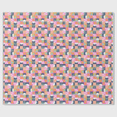 Afrikanischer Farbblock, geometrisches Muster. Geschenkpapier (Flach)