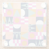 Afrikanischer Farbblock, geometrisches Muster. Glasuntersetzer (Rückseite)