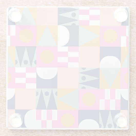 Afrikanischer Farbblock, geometrisches Muster. Glasuntersetzer (Rückseite)