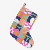 Afrikanischer Farbblock, geometrisches Muster. Kleiner Weihnachtsstrumpf (Vorderansicht (hängend))
