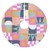 Afrikanischer Farbblock, geometrisches Muster. Polyester Weihnachtsbaumdecke (Vorderseite)