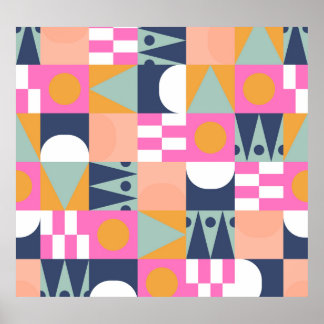 Afrikanischer Farbblock, geometrisches Muster. Poster