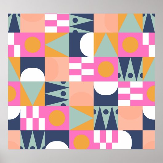 Afrikanischer Farbblock, geometrisches Muster. Poster (Vorne)