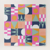 Afrikanischer Farbblock, geometrisches Muster. Puzzle (Horizontal)