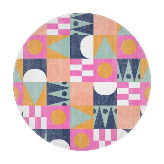 Afrikanischer Farbblock, geometrisches Muster. Schneidebrett (Vorderseite)