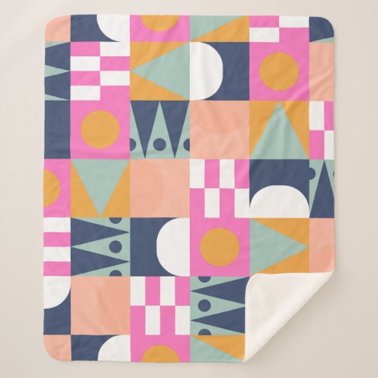 Afrikanischer Farbblock, geometrisches Muster. Sherpadecke (Vorderseite)