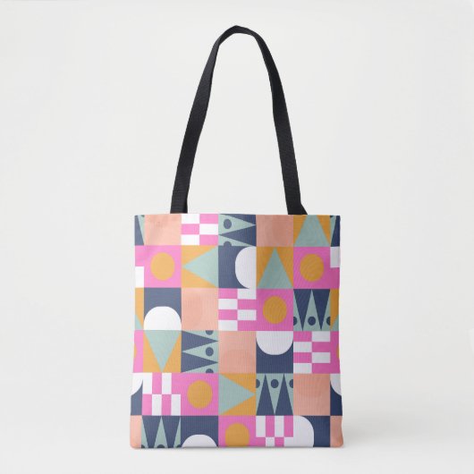 Afrikanischer Farbblock, geometrisches Muster. Tasche (Vorderseite)