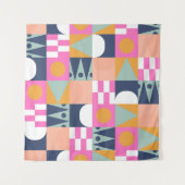 Afrikanischer Farbblock, geometrisches Muster. Wandteppich (Vorderseite (Horizontal))