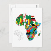 Afrikanischer Flaggenplan Postkarte (Vorne/Hinten)