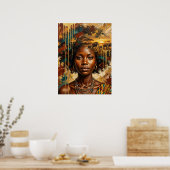 Afrikanischer Frau-Elefantenposter Poster (Küche)