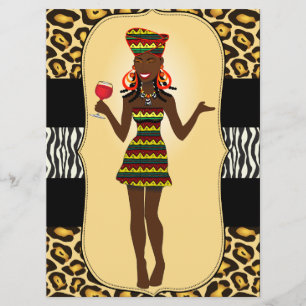 Afrikanischer Frau Geburtstag Polterabend Junggese Einladung