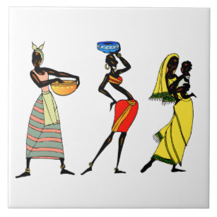 Afrikanischer Frauen-Hintergrund Fliese
