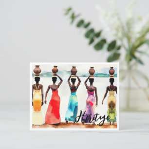 Afrikanischer Frauenkasket zum Thema "Das lange Er Postkarte