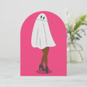 Afrikanischer Geist-Halloween-Strumpf Einladung (Stehend Vorderseite)