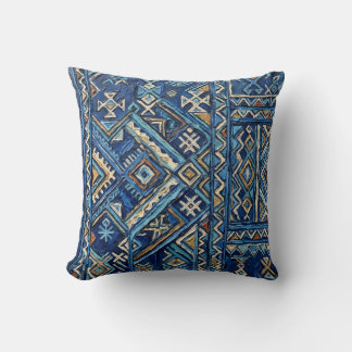 Afrikanischer geometrischer Impasto-Malerei-Druck Kissen