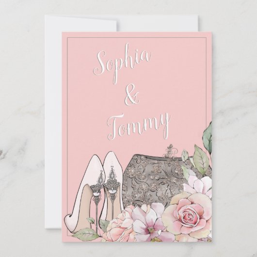 Afrikanischer Glitzer Glam Bride Brautparty Einladung (Rückseite)