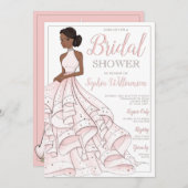 Afrikanischer Glitzer Glam Bride Brautparty Einladung (Vorne/Hinten)