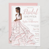 Afrikanischer Glitzer Glam Bride Brautparty Einladung (Vorne/Hinten)