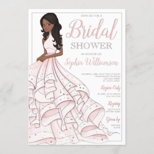 Afrikanischer Glitzer Glam Bride Brautparty Einladung