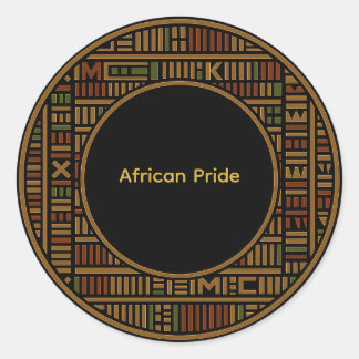 Afrikanischer Gold-Kente-Muster-Aufkleber Runder Aufkleber