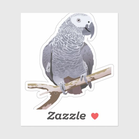 Afrikanischer Grau Aufkleber (Blatt)