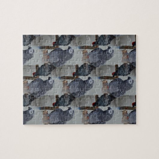 Afrikanischer Grau-Papagei im Kongo in Mirror Puzzle (Horizontal)