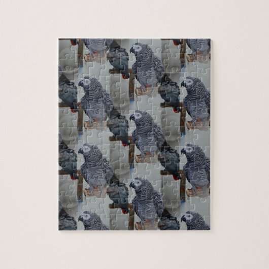 Afrikanischer Grau-Papagei im Kongo in Mirror Puzzle (Vertikal)