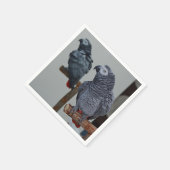 Afrikanischer Grau-Papagei im Kongo in Mirror Serviette (Ecke)