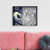 Afrikanischer Grau Papagei kreieren Ihr eigenes Fo Leinwanddruck (Insitu (Wohnzimmer))