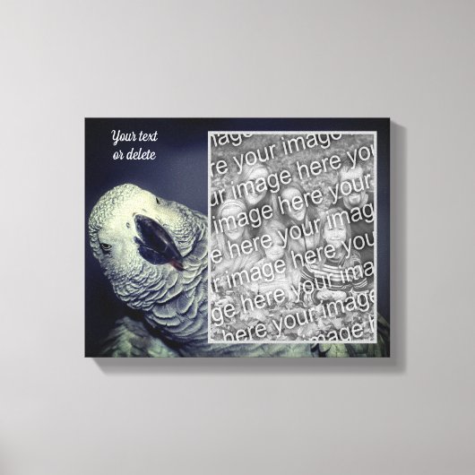 Afrikanischer Grau Papagei kreieren Ihr eigenes Fo Leinwanddruck (Vorderseite)