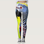 Afrikanischer Grau-Papagei Leggings (Vorderseite)