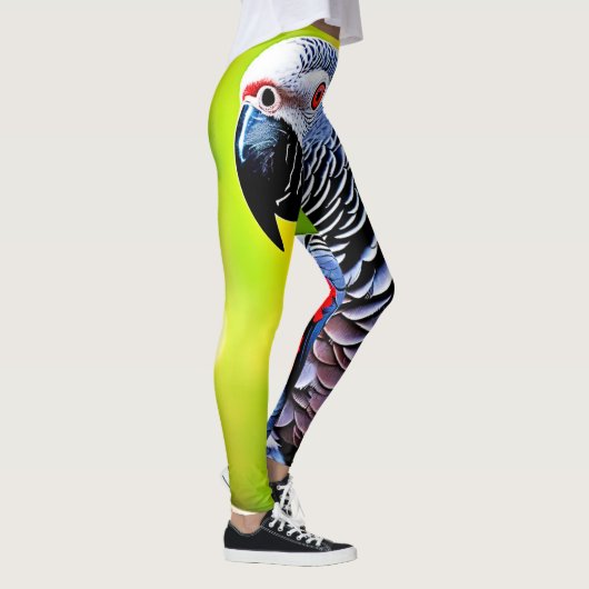 Afrikanischer Grau-Papagei Leggings (Rechts)