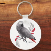 Afrikanischer Grau Schlüsselanhänger (Vorderseite)