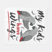 Afrikanischer grauer Mama Vater meine Kinder haben Fleecedecke (Vorderseite (Horizontal))