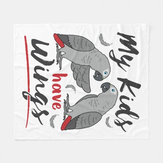 Afrikanischer grauer Mama Vater meine Kinder haben Fleecedecke (Vorderseite (Horizontal))