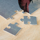 Afrikanischer Grauer Papagei mit Himmelpuzzel Puzzle (Seite)