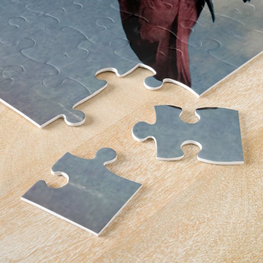 Afrikanischer Grauer Papagei mit Himmelpuzzel Puzzle (Seite)