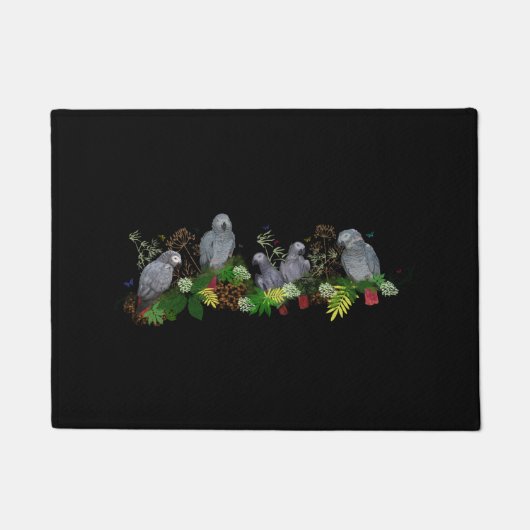 Afrikanischer Grauer Papagei-Party-Türmatte (schwa Fußmatte (Vorderseite)