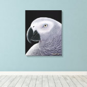 Afrikanischer Grauer Papagei umarmte Lavas Leinwanddruck (Insitu (Holzboden))