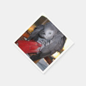 Afrikanischer Graupapagei aus dem flexiblen Kongo Serviette (Ecke)