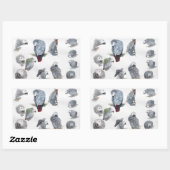 Afrikanischer Graupapagei. Exklusiv von Griff entw Rechteckiger Aufkleber (Blatt)