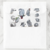 Afrikanischer Graupapagei. Exklusiv von Griff entw Rechteckiger Aufkleber (Tasche)