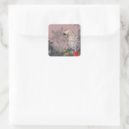 Afrikanischer Graupapagei Quadratischer Aufkleber