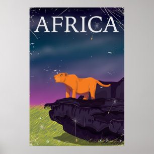 Afrikanischer Großkatzen-Vintage-Poster Poster