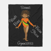 Afrikanischer Gymnastikamerikaner, braune Augen, O Fleecedecke (Vorderseite)